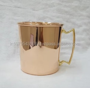 Chope à bière en cuivre massif avec poignée en laiton, réutilisable, pour bar moderne, idéale pour la maison, les fêtes, le camping, ou comme cadeau - Product Image 6