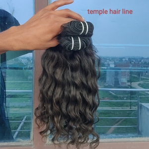 Extensions de cheveux naturels indiens Remy ondulés pour femmes, 100g, double trame machine, cheveux indiens noirs, à clipser/tisser, toutes couleurs - Product Image 2