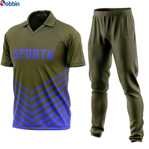 เสื้อคริกเก็ตแขนสั้นแบบซับลิเมชั่นคุณภาพสูง ดีไซน์สั่งทำพิเศษ พร้อมกางเกงขายาว ผ้าแห้งเร็ว ระบายอากาศได้ดี เหมาะสำหรับการฝึกซ้อมกลางแจ้ง - Product Image 2