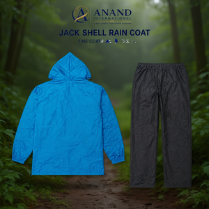 Impermeable Jack Shell Azul con Revestimiento, Talla Única, Ligero, Protección contra la Lluvia para Exteriores, Grueso, Reutilizable, con Decoración de Logotipo - Product Image 3