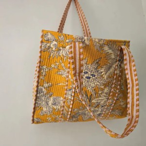 Bolso Tote con Estampado de Bloques para Mujer, Bolso de Hombro Hecho a Mano en India - Product Image 4