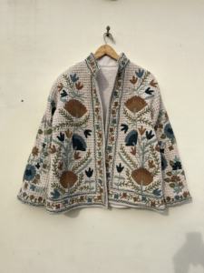 Veste Bohème Tricotée Brodée Suzani Vintage pour Femme, Manteau Court Ethnique à Motifs Floraux, Ouvert sur le Devant, Qualité Supérieure - Product Image 4