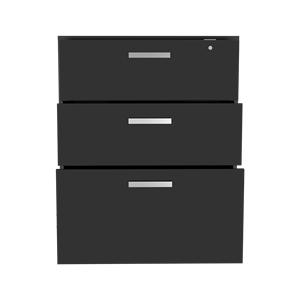 Mobiletto da ufficio a 3 cassetti con finitura Wengue Nero, con ruote, cassetti e carrelli in plastica - Product Image 5