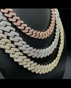 Cadena cubana de moissanita VVS de plata de ley 925 estilo hip hop, cadena de tenis de moissanita, collar grueso de Miami, joyería para hombres y mujeres - Product Image 2