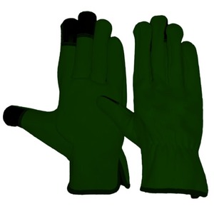 White Leather Driving <b>Gloves</b> Full Finger <b>Red</b> Trim Unisex All Seasons - Product Image 4
