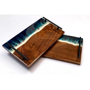 ถาดไม้สำหรับเก็บของถาดเสิร์ฟแบบชนบทถาดไม้ทำด้วยมือ - Product Image 1