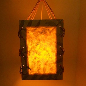 Lampe suspendue en papier de chanvre fait main, style ange, avec empreintes de feuilles naturelles, design moderne, pour la décoration intérieure - Product Image 2