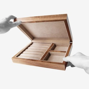 Boîte à bijoux artisanale en bois d'acacia avec design gravé, emballage cadeau personnalisable, artisanat utilitaire, cadres photo, autocollants pour bougies, sur mesure - Product Image 3