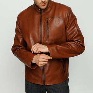 Chaqueta de Cuero de Invierno de Alta Calidad para Hombre, con Cuello Alto y Logotipo en la Parte Delantera de Tela de Lona, Hecha en Pakistán - Product Image 4