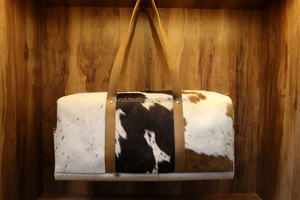 Sac de voyage fourre-tout en cuir véritable avec poils, grande capacité, fermeture éclair, vente en gros, LHODB-0026 - Product Image 2