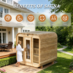Sauna tipo cápsula para estaciones de esquí, de cedro rojo y pino termotratado, panorámica, con certificación ETL y <span class=keywords><strong>CSA</strong></span>, WiFi inteligente, 240V, DDP, para EE. UU. y Canadá, para inmersión en agua fría - Product Image 2