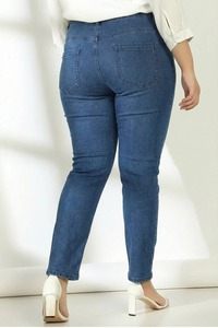 Jeans de mezclilla ajustados vintage ecológicos para mujer con dobladillo deshilachado y rotos en la rodilla, estilo cropped con puños - Product Image 2