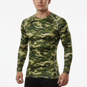 MMA Rash Guard <b>Design</b> Your Own Sublimation <b>Compression</b> <b>Shirt</b> BJJ Camouflaged Rash Guard <b>Custom</b> Printed Mens OEM Rush Guard - Product Image 2