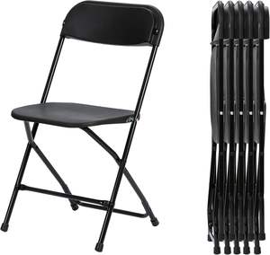 Silla Plegable Moderna de Plástico Blanco con Estructura de Acero Inoxidable, Asiento Portátil para Exteriores, Jardín, Hotel, Camping, Picnic, Parque - Product Image 6