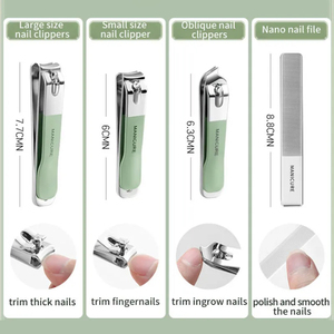 Ensemble de manucure pour bébé 8 pièces en acier inoxydable 5 en 1 Coupe-ongles durable et portable Kit de toilettage en gros Boîte de voyage luxueuse - Product Image 4