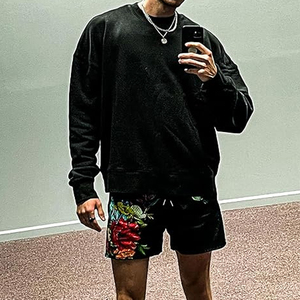 Shorts en maille pour hommes de haute qualité professionnels, design personnalisé, séchage rapide, motif floral et crâne à la mode, logo gravé au laser - Product Image 2