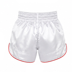 Pantalones Cortos Blancos de Muay Thai para Hombre, Cintura Alta, Cierre Elástico, Transpirables, Estilo Casual, Color Sólido, Tela de Poliéster - Product Image 2
