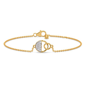 Bracelet minimaliste à chaîne de diamants entrelacés en forme de cercle - Product Image 1