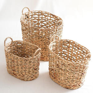 Cestas de almacenamiento de jacinto de agua a precio económico en venta, organizador de cestas de fibra tejida sostenible - Product Image 5