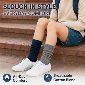 Paquete de 3 Pares de Calcetines Largos Hasta la Rodilla en Gris Marino y Blanco, Mezcla de Algodón, Comodidad Durante Todo el Día para Mujer - Product Image 3