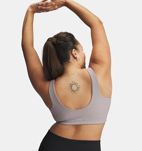 Women Ribbed Deep V-Neck Sports Bra <b>Spaghetti</b> <b>Strap</b> Medium Support Breathable Yoga Activewear Solid Color Seamless Design - Product Image 2