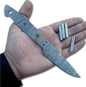 Cuchillo de Caza de Hoja Fija |   Hoja de acero de Damasco |   Cuchillo de Supervivencia para Exteriores de Espiga Completa |   Fabricación de Cuchillos Personalizados DIY OEM - Product Image 2