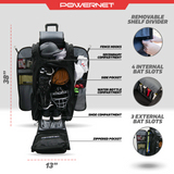 Black <b>Wheeled</b> Catcher's Gear <b>Bag</b> With Multiple Pockets For Baseball And Softball Equipment - Product Image 4