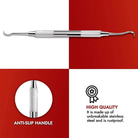 Grattoir dentaire premium, détartreur en acier inoxydable à double extrémité, instrument d'hygiène pour l'élimination de la plaque dentaire, certifié CE ISO