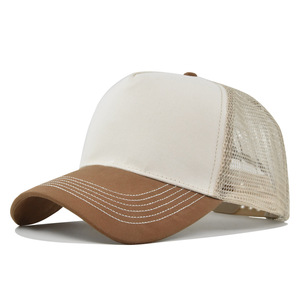 Cotton Trucker <b>Hat</b> for Men Women Mesh Back Adjustable Snapback Baseball Cap Classic Style Cotton Trucker Cap Snapback OEMODM - Product Image 5