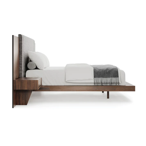 Wholesale Modern Mission Solid Wood <b>Bed</b> | Two-Tone Grid Pattern Architectural <b>Bed</b> Frame - Product Image 3
