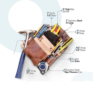 Wholesale Custom Professional 100% High Quality Leather <b>Tool</b> Kit Belt Heavy Duty with Canvas Material <b>Tool</b> Bag - Product Image 2