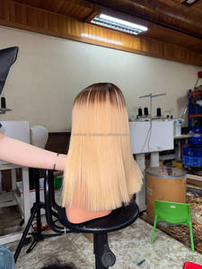 Precio al por mayor Peluca recta de hueso sedoso de alta calidad Super suave y brillante Rubio 613 Color Remy cabello vietnamita - Product Image 6