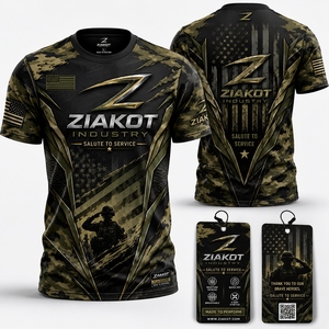 ZIAKOT industry New design Men's Custom Tie Dye Blue Aqua-Black 3D Performance <b>T</b>-<b>Shirt</b> - Product Image 6
