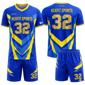 ชุดฟุตบอลชายคุณภาพสูง REXFIT SPORTS เสื้อเจอร์ซีย์ กางเกงขาสั้น ชุดกีฬาสำหรับฝึกซ้อม ระบายอากาศได้ดี ผู้ผลิต OEM - Product Image 6
