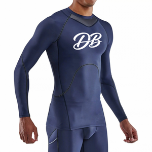 Custom Men's <b>White</b> <b>Long</b> <b>Sleeve</b> Compression Shirt Crew Neck Plain Gym Training <b>Tops</b> Fitted Sportswear Athletic Workout Base Layer - Product Image 3
