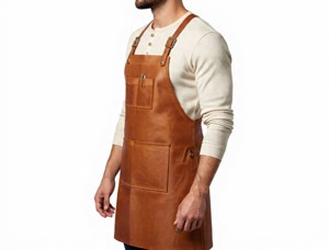 Professional Premium Luxury Classic <b>BBQ</b> Leather <b>Apron</b> for Grill Cooking Durable Water Resistant Adjustable OEM ODM Bulk Orders - Product Image 4
