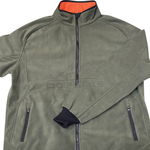 Veste de chasse pour homme, verte et orange, softshell, polaire, double face, veste d'hiver, fournisseur, vestes d'extérieur personnalisées et isolées - Product Image 2