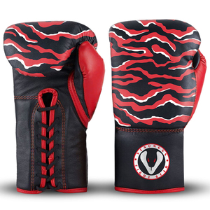 Venomous Custom Red Lace Up Boxing <b>Gloves</b> PU Leather Sparring Training <b>Gloves</b> for Muay Thai Kickboxing MMA - Product Image 1