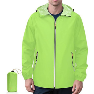 <b>Men</b>’s Ultra-Lightweight Packable Windbreaker – High-Visibility Emergency <b>Shell</b> with Integrated Travel Pouch Softshell <b>Jacket</b> - Product Image 1
