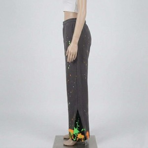 Pantalon large gris pour femme, taille mi-haute élastique, coupe décontractée, longueur intégrale, en coton écologique, séchage rapide et respirant - Product Image 3