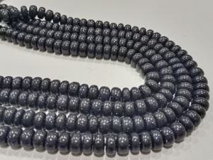 Perles rondes en pierre de grès bleue naturelle, 8 mm, vendues par brin de 8 pouces de long - Product Image 2
