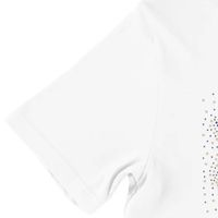 T-shirt Femme Sigma Gamma Rho Bling Burst Blanc à Manches Courtes avec Strass Scintillants – Haut Décontracté Tendance Personnalisé