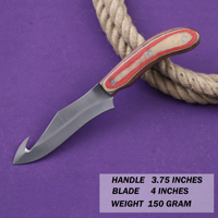 Couteau de chasse et de camping à lame fixe en acier inoxydable de qualité industrielle Nordic Forge, avec poignée en bois Pakka et manche pleine longueur