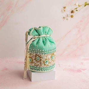 Handmade Embroidery Coin Potli Bags Fashionable Lady-Style Wedding Party Bags - Product Image 1