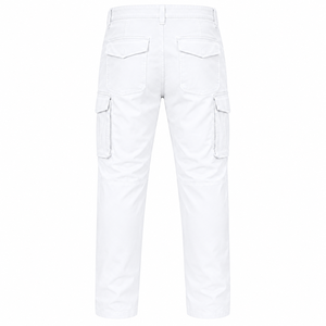 <b>Men</b> <b>White</b> Cargo Pants Straight Fit Multi Pocket Bonded Fabric Casual Workwear <b>Trousers</b> Breathable Midweight Autumn Street - Product Image 3