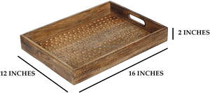 Vente en gros de plateaux de service de restaurant rectangulaires en bois personnalisés pour les services hôteliers de Falak World Export - Product Image 4