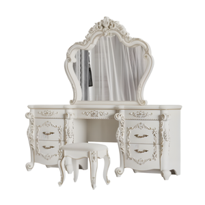 Solid Wooden France Style <b>Dresser</b> and Mirror Set Antique <b>White</b> Painted - Antique Wood Furniture Handmade Manufacture - Product Image 1