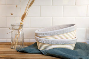 Cesta ovalada de ratán natural para fermentación de masa de pan artesanal, para hornear y suministros de panadería - Product Image 5