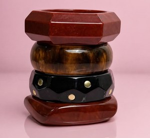 Polish Finished Epoxy Resin Bangle <b>Stack</b> for Women Wedding Party Festive Custom Handcrafted Luxurious Fashion Jewelry <b>Bracelet</b> - Product Image 1