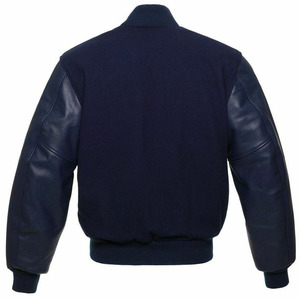 Chaqueta Varsity de Invierno para Jóvenes, Mezcla de Lana, Puños Acanalados, Diseño Icónico a Rayas, Actividades Escolares, Moderna, con Piel de Oveja - Product Image 3